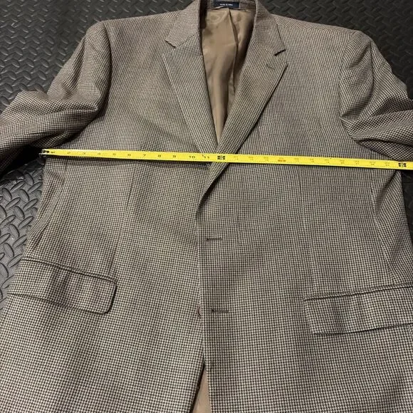 Vtg Ralph Lauren Sport Dillard’s Coat Blazer Brown Tweed Mens 48L Silk Wool Blnd